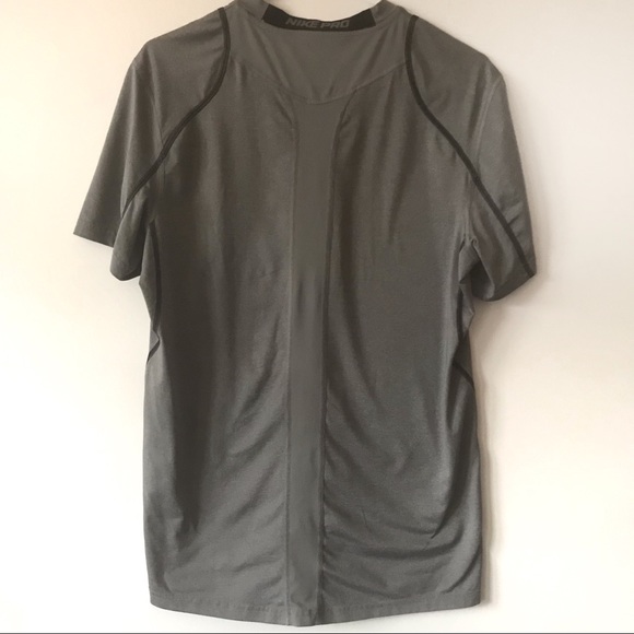 Nike Pro Fitted Short Sleeve Shirt Grey Heather - Picture 4 of 6